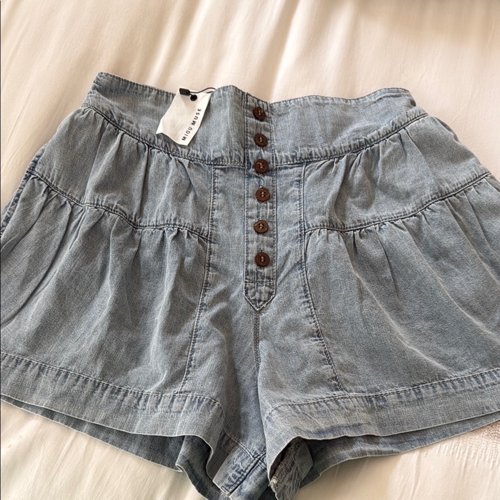 Stylish High Waist Denim Shorts